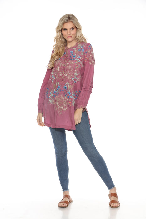 Johnny Was Biya Gila Embroidered Tunic Top B23623B8 *