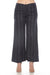 Johnny Was Biya Style B68124 Graphite Grey Check Embroidered Wide Leg Pants