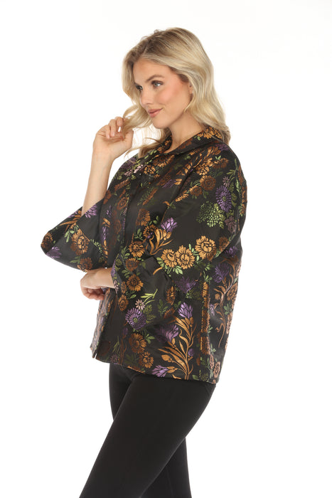 Johnny Was Biya Black Margie Floral Jacquard Jacket B41623