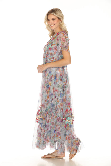 Johnny Was Biya Mazzy Flora Ruched Maxi Dress B32024-2K