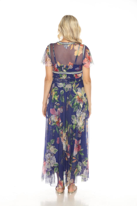 Johnny Was Biya Mazzy Ruched Maxi Dress B32424 Boho Chic