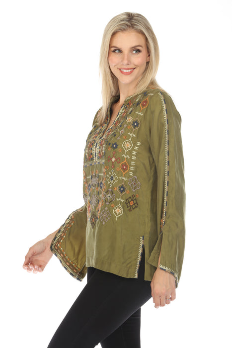 Johnny Was Biya Luca Embroidered Blouse Boho Chic B12323-E *