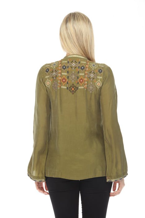 Johnny Was Biya Luca Embroidered Blouse Boho Chic B12323-E *