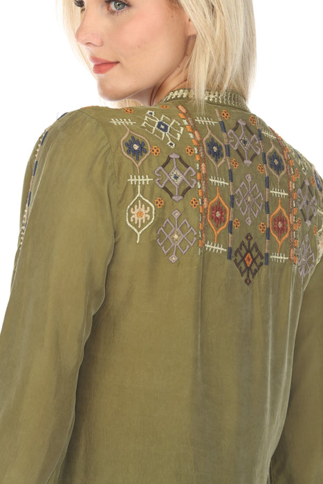 Johnny Was Biya Luca Embroidered Blouse Boho Chic B12323-E *