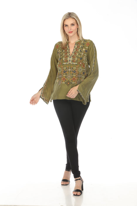 Johnny Was Biya Luca Embroidered Blouse Boho Chic B12323-E *