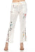 Johnny Was Biya Style B67524 Natural Simmie Linen Embroidered Drawstring Pull On Pants Boho Chic