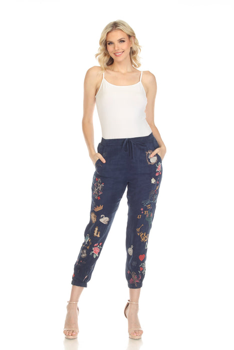 Johnny Was Biya Wonder Embroidered Pull-On Jogger Pants Boho Chic B652 —  AfterRetail