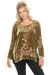 Johnny Was Biya Style B12023B9 Olive Green Lori Embroidered Velvet Blouse Boho Chic