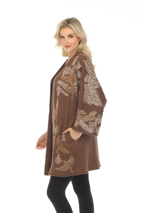 Johnny Was Biya Pajaro Knit Embroidered Kimono Boho Chic B53723