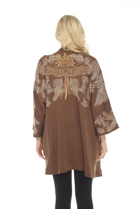 Johnny Was Biya Pajaro Knit Embroidered Kimono Boho Chic B53723