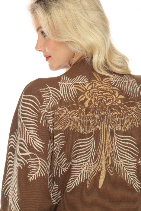 Johnny Was Biya Pajaro Knit Embroidered Kimono Boho Chic B53723