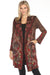 Johnny Was Biya Style B58124BO Brown Peta Metallic Embroidered Hooded Duster