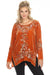 Johnny Was Biya Style B12023B9 Pumpkin Spice Lori Embroidered Velvet Blouse Boho Chic