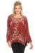 Johnny Was Biya Style B12023B9 Rosewood Lori Embroidered Velvet Blouse Boho Chic