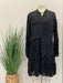 Johnny Was Style C35022 Black Lexan Embroidered Button-Down Slip Dress Boho Chic