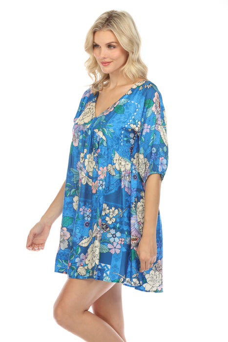 Johnny Was Blue Dove A-Line Swim Cover-Up Dress Boho Chic CSW5323-N