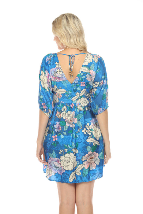 Johnny Was Blue Dove A-Line Swim Cover-Up Dress Boho Chic CSW5323-N