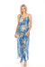 Johnny Was Style CSW5423-N Blue Dove Back Tie Strappy Floral Smocked Maxi Dress Boho Chic