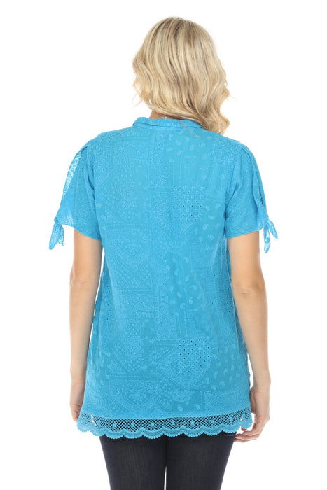 Johnny Was Harmonee Rahwa Embroidered Tunic Top Boho Chic C20924 *