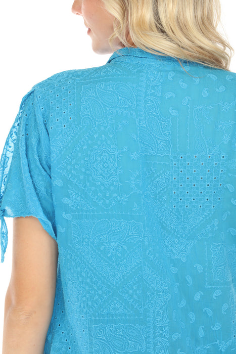 Johnny Was Harmonee Rahwa Embroidered Tunic Top Boho Chic C20924 *