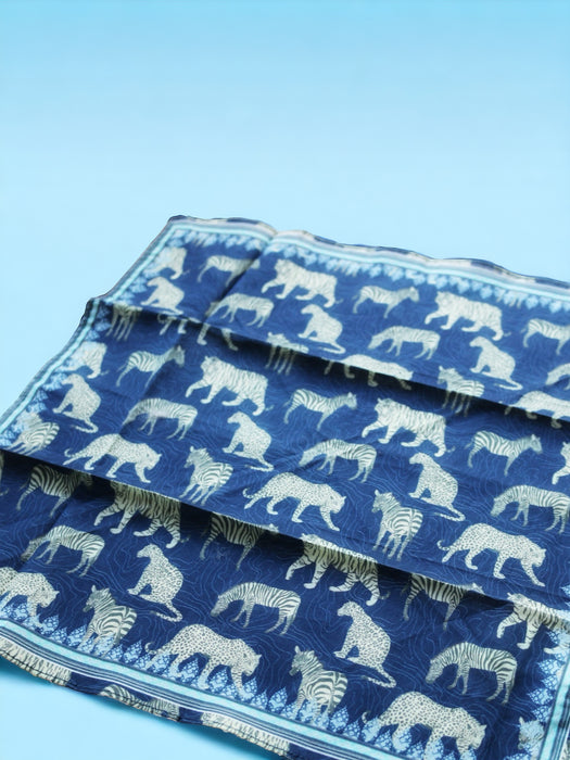 Johnny Was Blue Tiger Printed Cotton Pet Bandana H94722