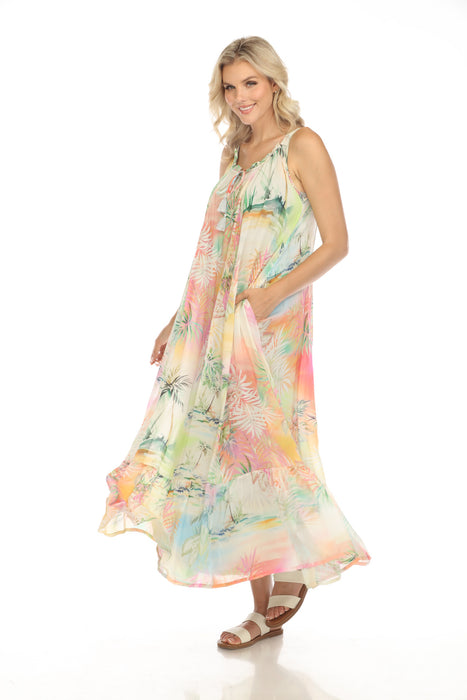 Johnny Was Bobbie Tropical Print Maxi Dress C33424A5 Boho Chic