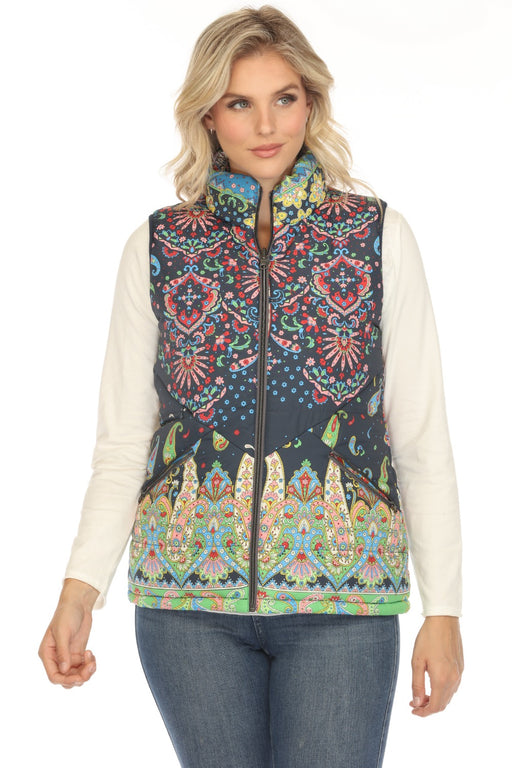 Johnny Was Style C49823 Braemar Reversible Puffer Vest