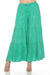 Johnny Was Style C63924 Bright Green Embroidered Pull On Tiered Wide Leg Pants Boho Chic