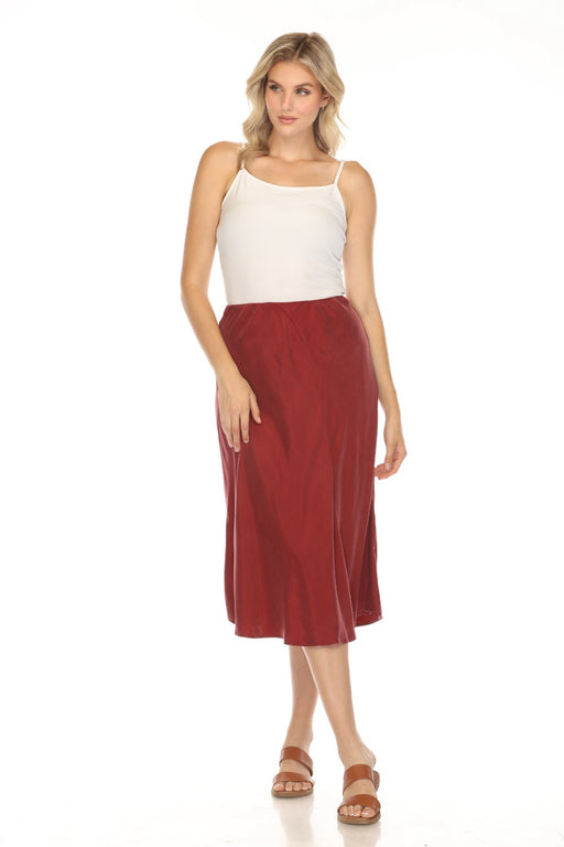 Johnny Was Calme Style O71003 Red Asymmetrical Midi Skirt