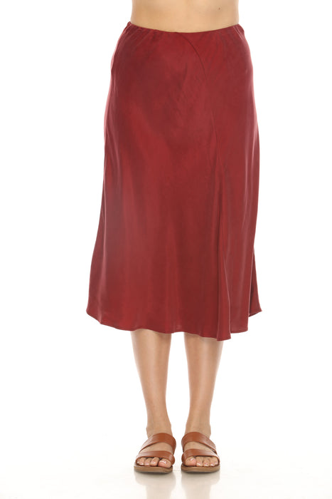 Johnny Was Calme Style O71003 Red Asymmetrical Midi Skirt