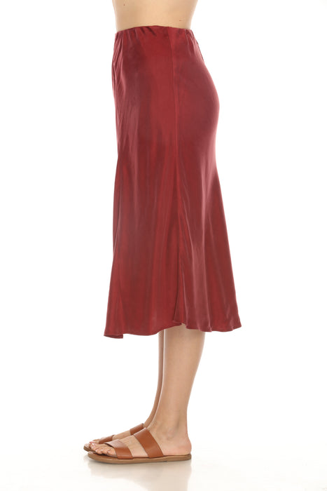 Johnny Was Calme Red Asymmetrical Midi Skirt O71003