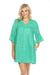 Johnny Was Calme Style O31112 Green Linen Button-Down Mini Dress