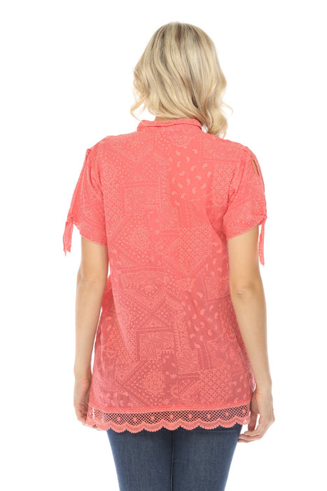 Johnny Was Harmonee Rahwa Embroidered Tunic Top Boho Chic C20924 *