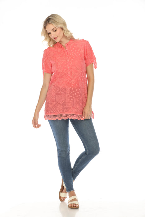 Johnny Was Harmonee Rahwa Embroidered Tunic Top Boho Chic C20924 *