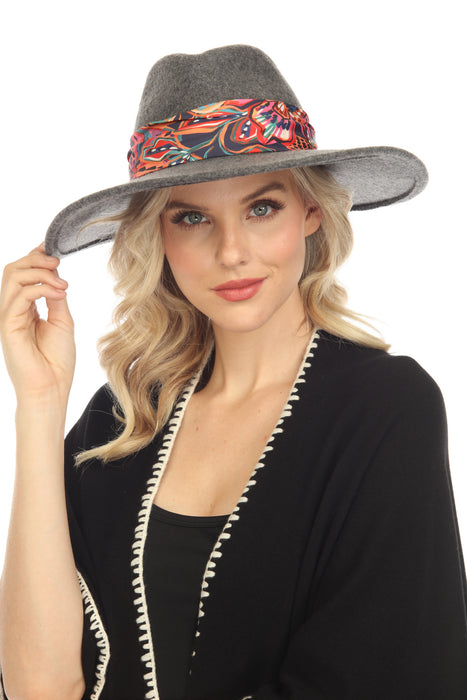 Johnny Was Style MA6323 Charcoal Jade Wool Felt Hat Boho Chic