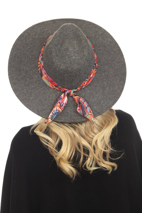 Johnny Was Charcoal Jade Wool Felt Hat Boho Chic MA6323