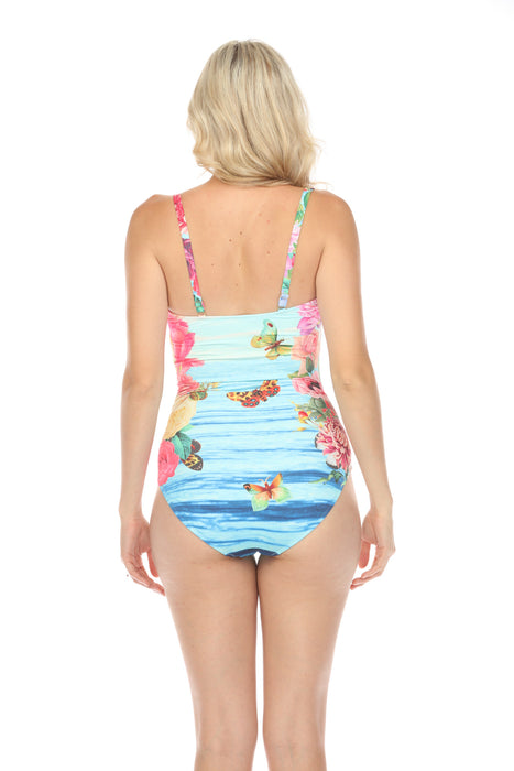 Johnny Was Costa Azul Bandeau One Piece Swimsuit Plus Size CSW9121-MX