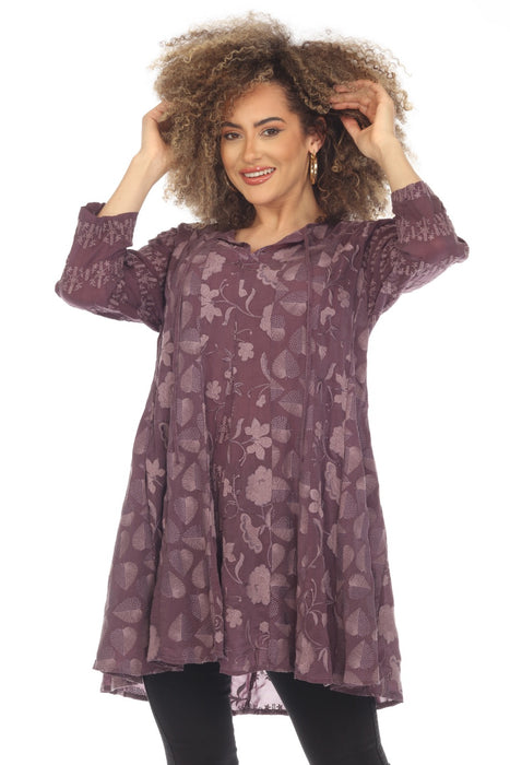 Johnny Was Crane Lora Embroidered Tunic Top Boho Chic C28623