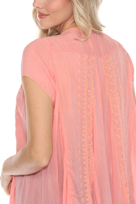 Johnny Was Embroidered High Low Blouse C7894