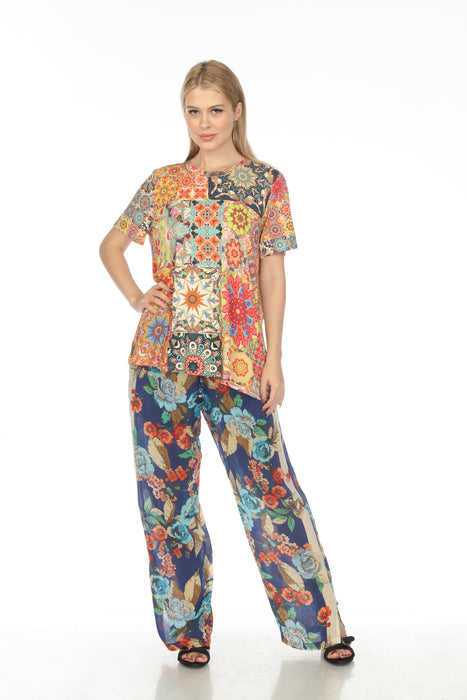 Johnny Was Emma Divine Floral Pull On Pants Boho Chic R69222-6