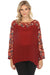 Johnny Was Style JW5678 Red Floral Embroidered Tunic Top