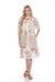 Johnny Was Style JW03 Floral Lace Trim Tiered Shift Dress