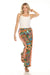 Johnny Was Style JW7887 Floral Stripes Pull-On Wide Leg Pants