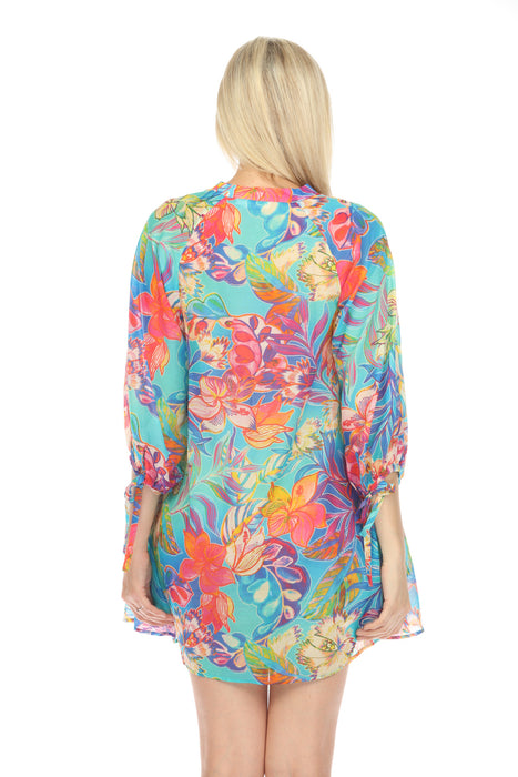 Johnny Was Helena Floral Mini Dress Boho Chic CSW8824-M