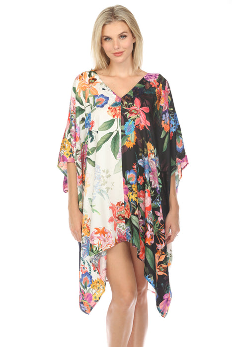 Johnny Was High-Low Swim Cover-Up Kaftan Dress Boho Chic CSW2824