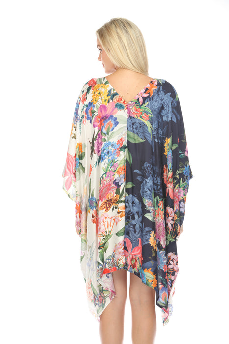 Johnny Was High-Low Swim Cover-Up Kaftan Dress Boho Chic CSW2824