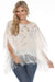 Johnny Was Style R17923A5 Ivory Embroidered Fringe Poncho Top