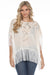 Johnny Was Style R17923A5 Ivory Embroidered Fringe Poncho Top