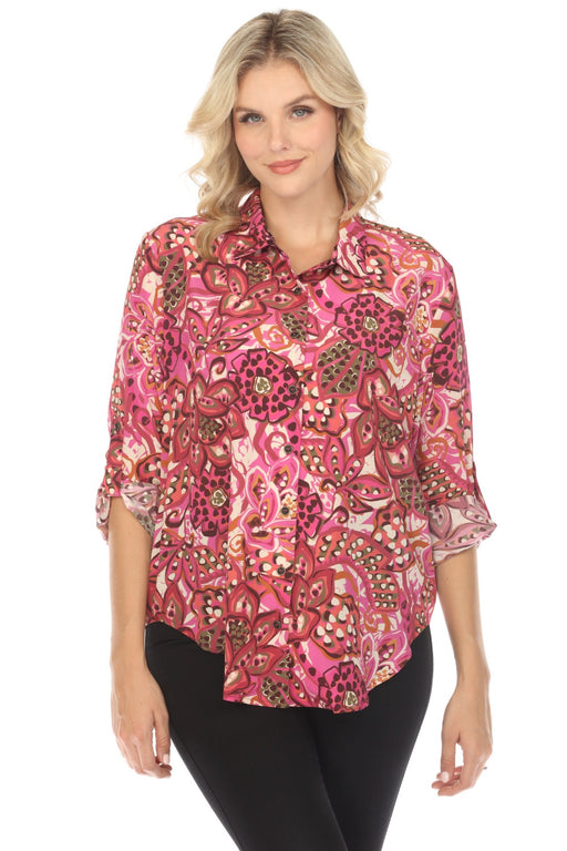 Johnny Was Jade Style L10823 Dreams Of Vivanna Silk Shirt Boho Chic