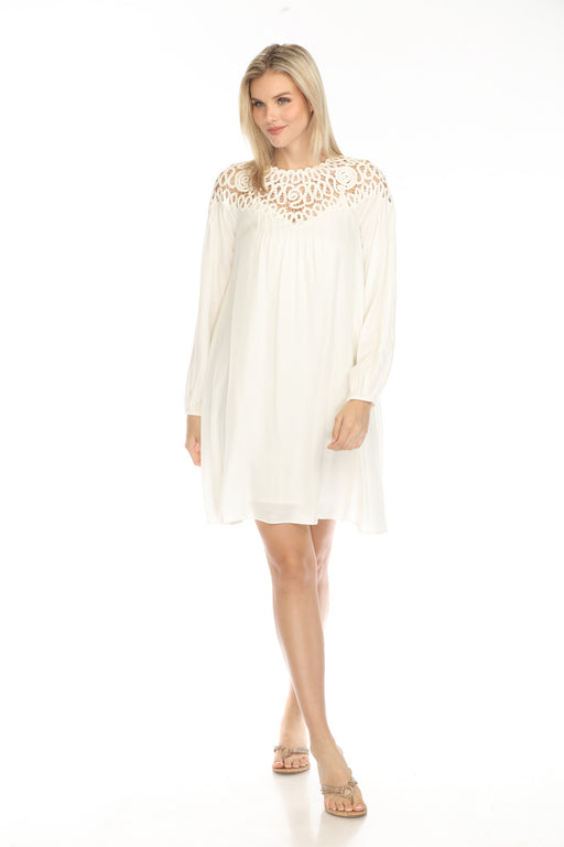 Johnny Was Jade Style L39823-E Lace Yoke Long Sleeve Mini Slip Dress